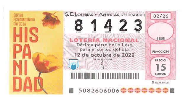 Décimo 81423 del sorteo 82-12/10/2026 Sábado
