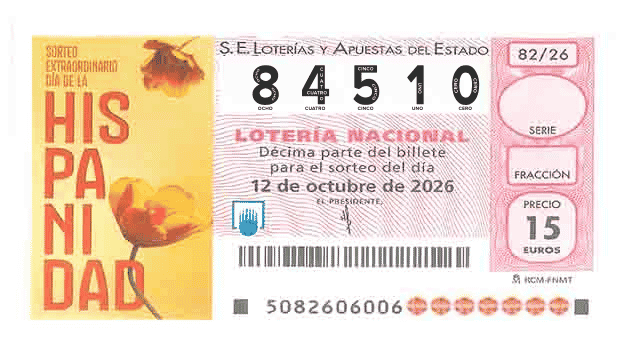 Décimo 84510 del sorteo 82-12/10/2026 Sábado