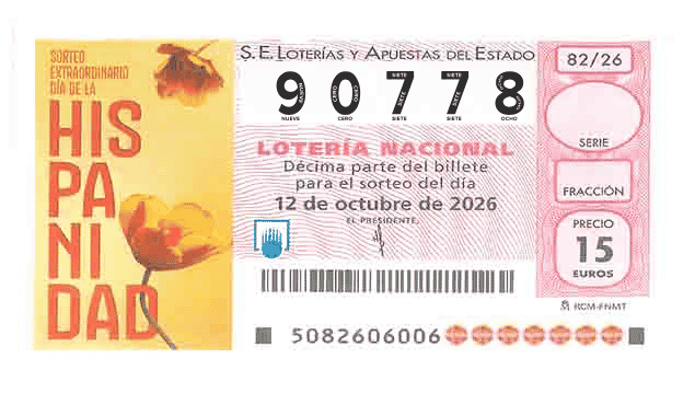 Décimo 90778 del sorteo 82-12/10/2026 Sábado