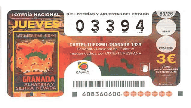 Décimo 03394 del sorteo 83-15/10/2026 Jueves