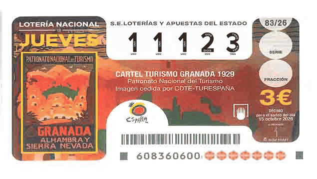 Décimo 11123 del sorteo 83-15/10/2026 Jueves
