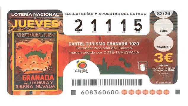 Décimo 21115 del sorteo 83-15/10/2026 Jueves