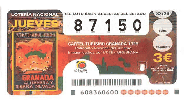 Décimo 87150 del sorteo 83-15/10/2026 Jueves