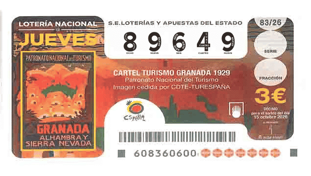 Décimo 89649 del sorteo 83-15/10/2026 Jueves