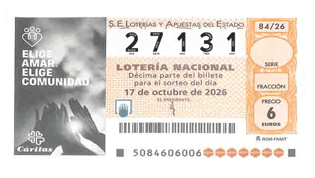 Décimo 27131 del sorteo 84-17/10/2026 Sábado