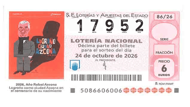 Décimo 17952 del sorteo 86-24/10/2026 Sábado