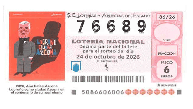 Décimo 76689 del sorteo 86-24/10/2026 Sábado
