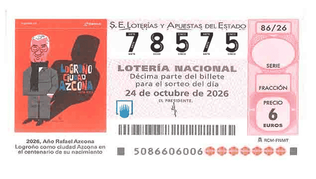 Décimo 78575 del sorteo 86-24/10/2026 Sábado