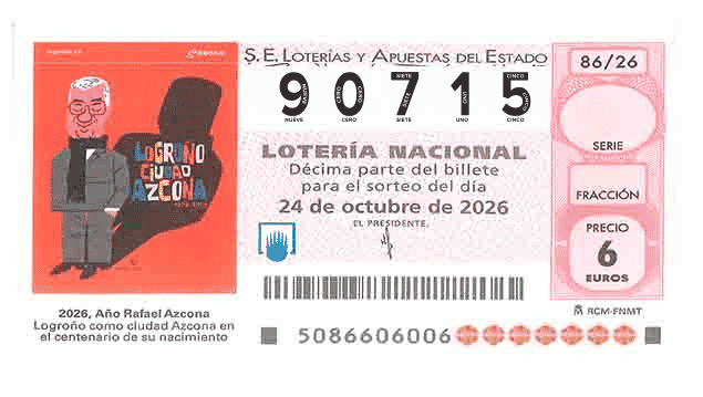 Décimo 90715 del sorteo 86-24/10/2026 Sábado