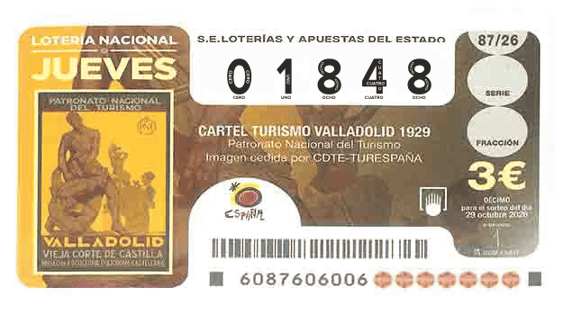 Décimo 01848 del sorteo 87-29/10/2026 Jueves
