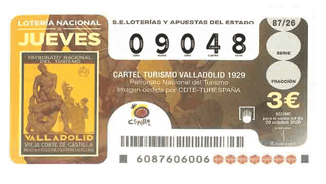 Décimo 09048 del sorteo 87-29/10/2026 Jueves