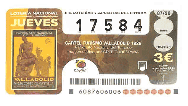 Décimo 17584 del sorteo 87-29/10/2026 Jueves