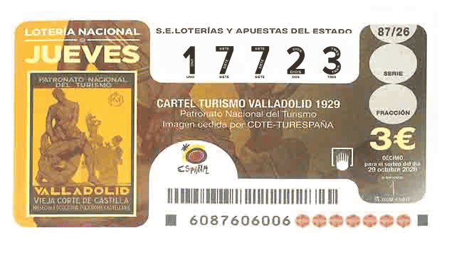 Décimo 17723 del sorteo 87-29/10/2026 Jueves