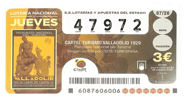 Décimo 47972 del sorteo 87-29/10/2026 Jueves