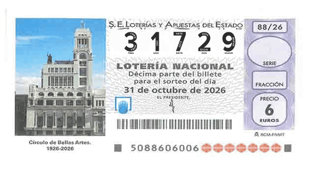 Décimo 31729 del sorteo 88-31/10/2026 Sábado