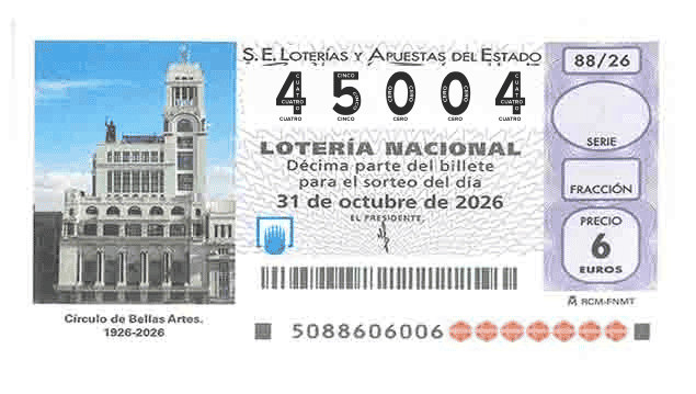 Décimo 45004 del sorteo 88-31/10/2026 Sábado