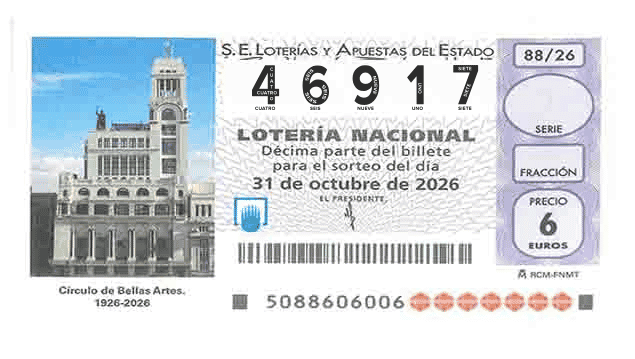 Décimo 46917 del sorteo 88-31/10/2026 Sábado