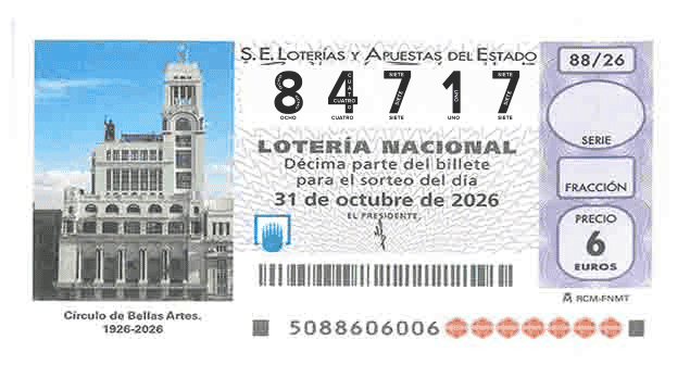 Décimo 84717 del sorteo 88-31/10/2026 Sábado