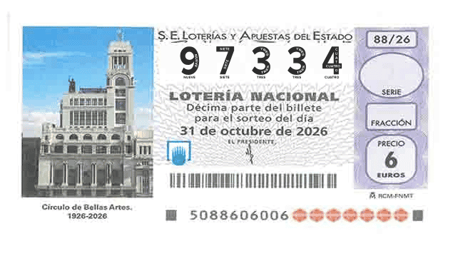 Décimo 97334 del sorteo 88-31/10/2026 Sábado