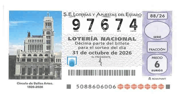 Décimo 97674 del sorteo 88-31/10/2026 Sábado