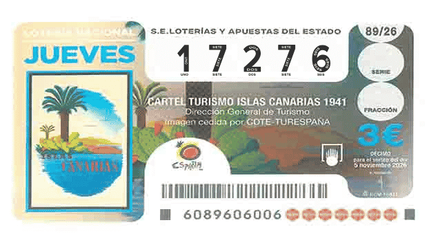 Décimo 17276 del sorteo 89-05/11/2026 Jueves