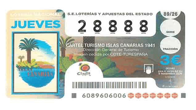 Décimo 28888 del sorteo 89-05/11/2026 Jueves
