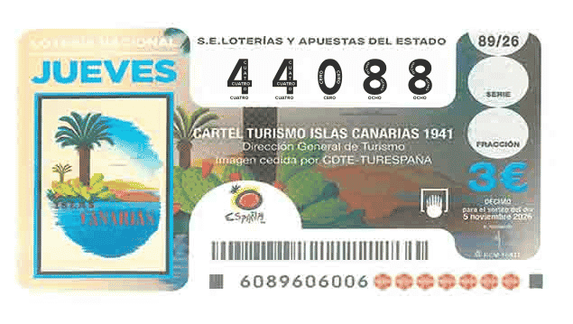 Décimo 44088 del sorteo 89-05/11/2026 Jueves