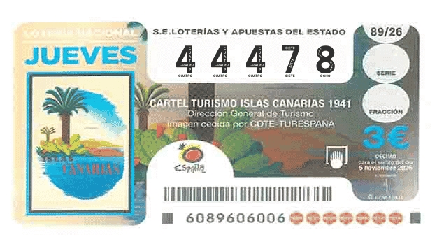 Décimo 44478 del sorteo 89-05/11/2026 Jueves