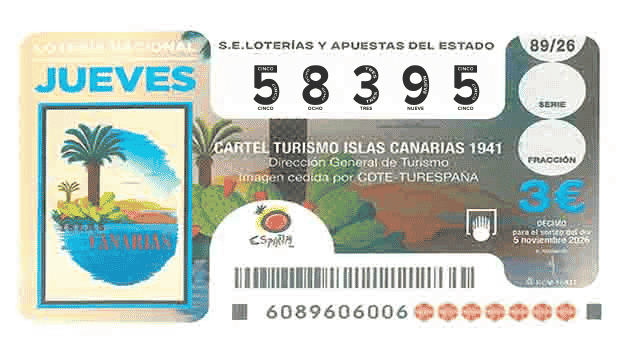 Décimo 58395 del sorteo 89-05/11/2026 Jueves