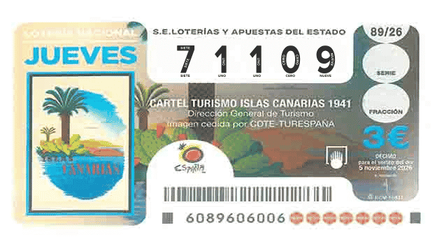 Décimo 71109 del sorteo 89-05/11/2026 Jueves