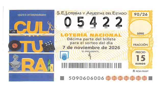 Décimo 05422 del sorteo 90-07/11/2026 Sábado