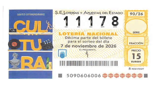 Décimo 11178 del sorteo 90-07/11/2026 Sábado