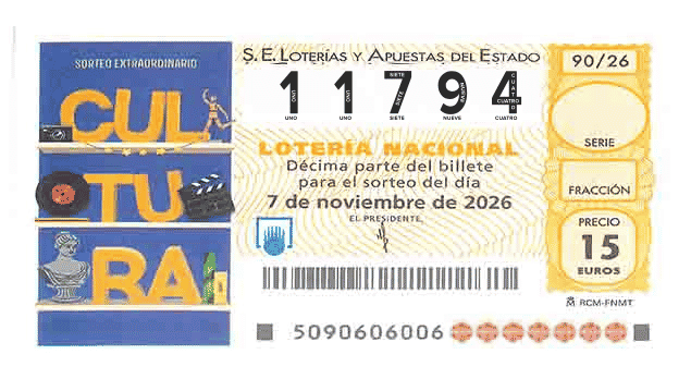 Décimo 11794 del sorteo 90-07/11/2026 Sábado