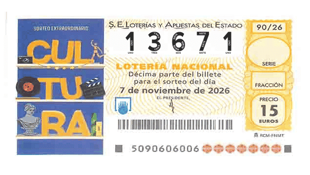 Décimo 13671 del sorteo 90-07/11/2026 Sábado