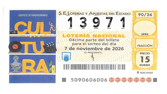 Décimo 13971 del sorteo 90-07/11/2026 Sábado