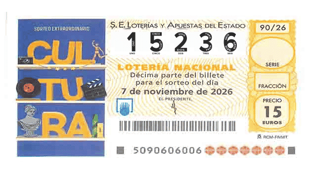 Décimo 15236 del sorteo 90-07/11/2026 Sábado