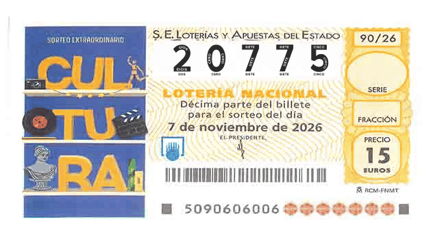 Décimo 20775 del sorteo 90-07/11/2026 Sábado