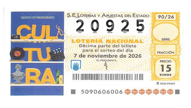 Décimo 20925 del sorteo 90-07/11/2026 Sábado