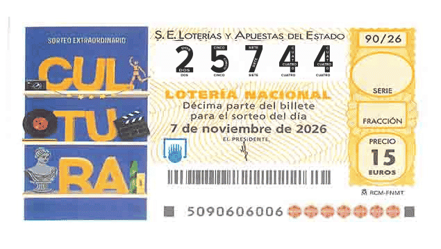 Décimo 25744 del sorteo 90-07/11/2026 Sábado