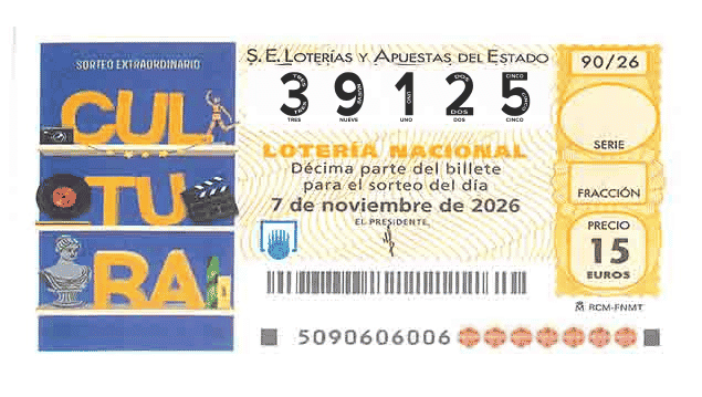 Décimo 39125 del sorteo 90-07/11/2026 Sábado