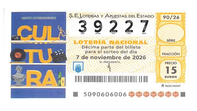 Décimo 39227 del sorteo 90-07/11/2026 Sábado