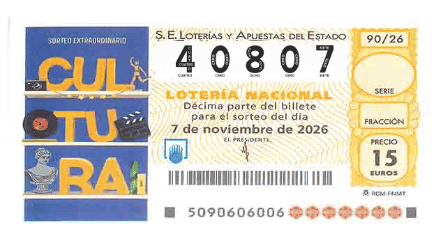 Décimo 40807 del sorteo 90-07/11/2026 Sábado