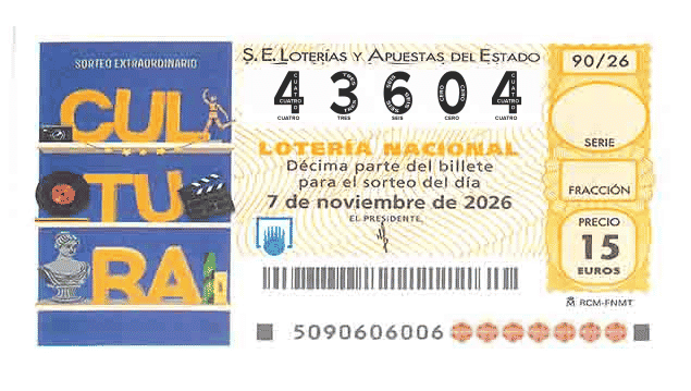 Décimo 43604 del sorteo 90-07/11/2026 Sábado