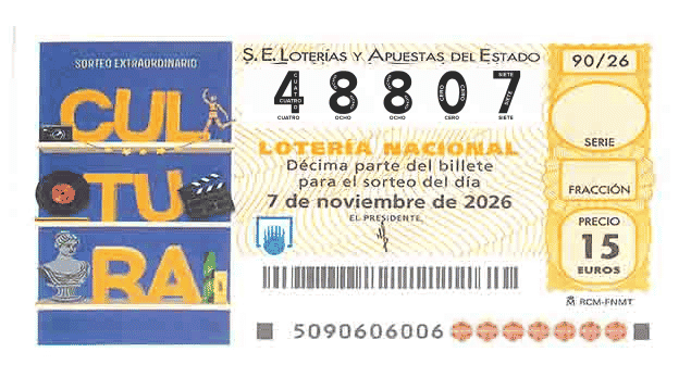 Décimo 48807 del sorteo 90-07/11/2026 Sábado