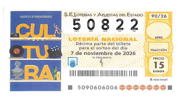 Décimo 50822 del sorteo 90-07/11/2026 Sábado