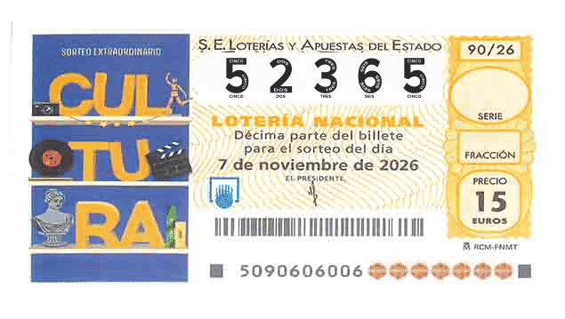 Décimo 52365 del sorteo 90-07/11/2026 Sábado
