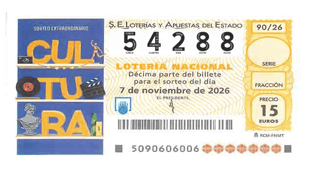 Décimo 54288 del sorteo 90-07/11/2026 Sábado
