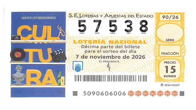 Décimo 57538 del sorteo 90-07/11/2026 Sábado