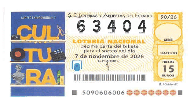 Décimo 63404 del sorteo 90-07/11/2026 Sábado