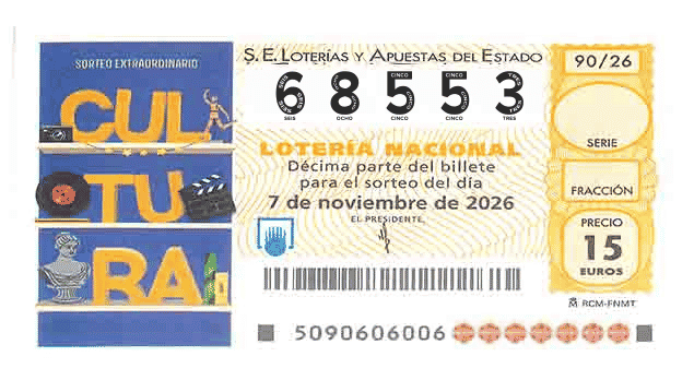 Décimo 68553 del sorteo 90-07/11/2026 Sábado